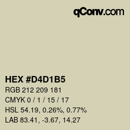 Color code: HEX #D4D1B5 | qconv.com