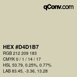 Color code: HEX #D4D1B7 | qconv.com