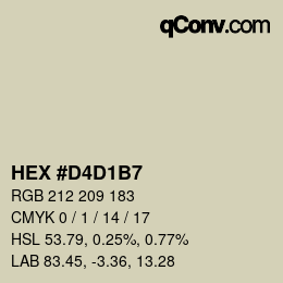 Color code: HEX #D4D1B7 | qconv.com