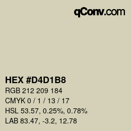 Color code: HEX #D4D1B8 | qconv.com