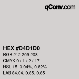 カラーコード: HEX #D4D1D0 | qconv.com