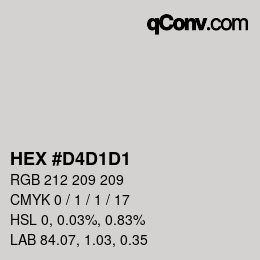 カラーコード: HEX #D4D1D1 | qconv.com