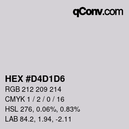 カラーコード: HEX #D4D1D6 | qconv.com