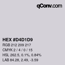 カラーコード: HEX #D4D1D9 | qconv.com
