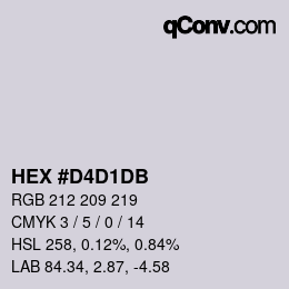 カラーコード: HEX #D4D1DB | qconv.com