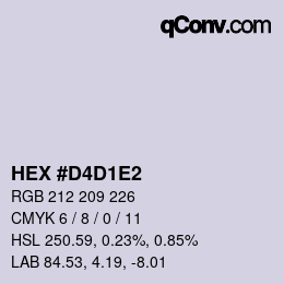 カラーコード: HEX #D4D1E2 | qconv.com