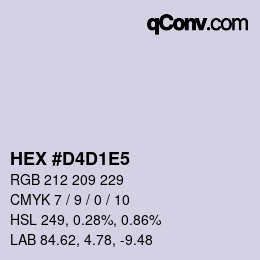 颜色代码: HEX #D4D1E5 | qconv.com