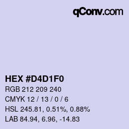 カラーコード: HEX #D4D1F0 | qconv.com