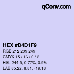 カラーコード: HEX #D4D1F9 | qconv.com