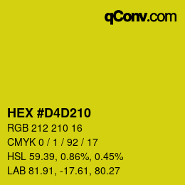 Color code: HEX #D4D210 | qconv.com