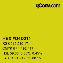 カラーコード: HEX #D4D211 | qconv.com