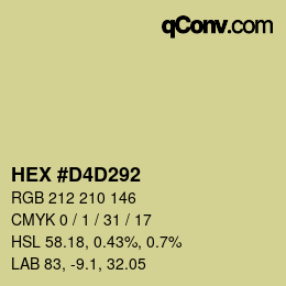 カラーコード: HEX #D4D292 | qconv.com