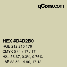 Color code: HEX #D4D2B0 | qconv.com