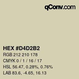 カラーコード: HEX #D4D2B2 | qconv.com