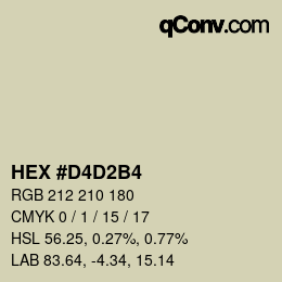 カラーコード: HEX #D4D2B4 | qconv.com