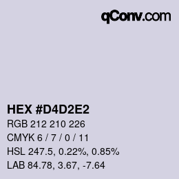 Color code: HEX #D4D2E2 | qconv.com