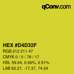 Color code: HEX #D4D32F | qconv.com
