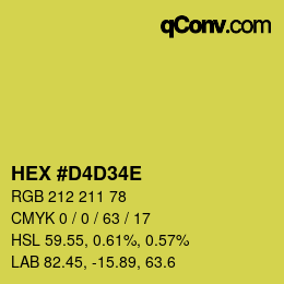 Color code: HEX #D4D34E | qconv.com