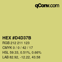 カラーコード: HEX #D4D37B | qconv.com