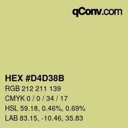 Color code: HEX #D4D38B | qconv.com