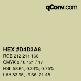 カラーコード: HEX #D4D3A8 | qconv.com