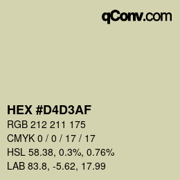 Color code: HEX #D4D3AF | qconv.com