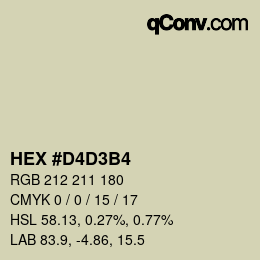 Color code: HEX #D4D3B4 | qconv.com