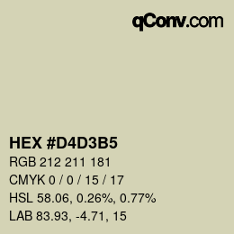 カラーコード: HEX #D4D3B5 | qconv.com