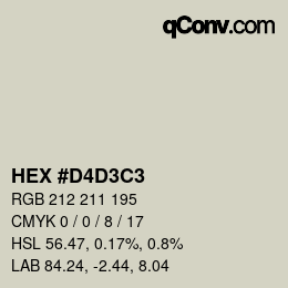 Color code: HEX #D4D3C3 | qconv.com
