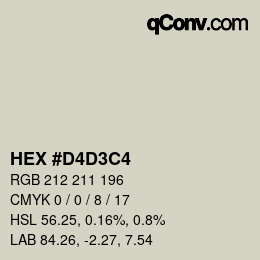 Farbcode: HEX #D4D3C4 | qconv.com