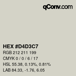 カラーコード: HEX #D4D3C7 | qconv.com