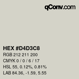 カラーコード: HEX #D4D3C8 | qconv.com