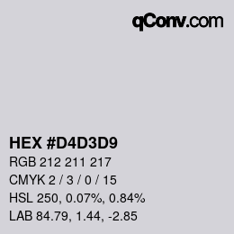 Color code: HEX #D4D3D9 | qconv.com