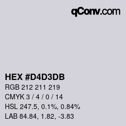 カラーコード: HEX #D4D3DB | qconv.com