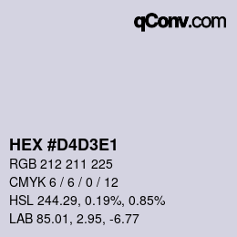 Color code: HEX #D4D3E1 | qconv.com