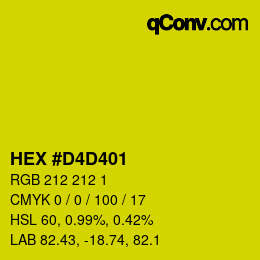 Color code: HEX #D4D401 | qconv.com
