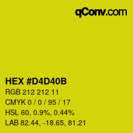 Farbcode: HEX #D4D40B | qconv.com