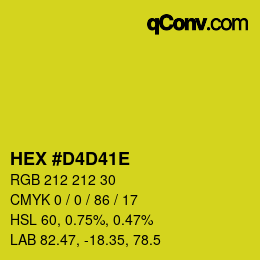 Color code: HEX #D4D41E | qconv.com