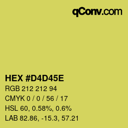 Color code: HEX #D4D45E | qconv.com