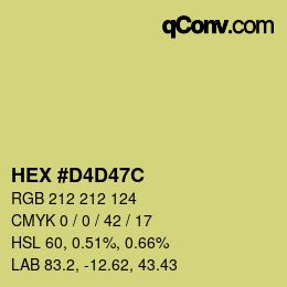 Color code: HEX #D4D47C | qconv.com
