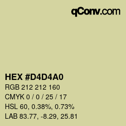Farbcode: HEX #D4D4A0 | qconv.com