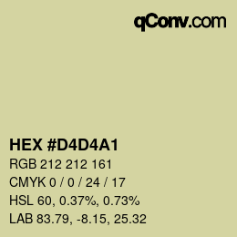 颜色代码: HEX #D4D4A1 | qconv.com