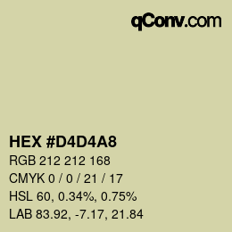 カラーコード: HEX #D4D4A8 | qconv.com