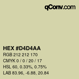 Color code: HEX #D4D4AA | qconv.com