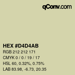 Color code: HEX #D4D4AB | qconv.com