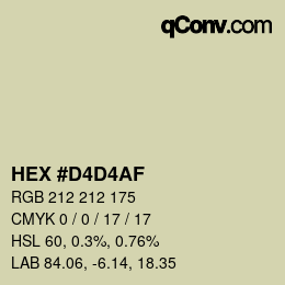 Color code: HEX #D4D4AF | qconv.com