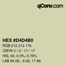 Color code: HEX #D4D4B0 | qconv.com