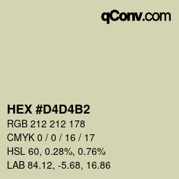 カラーコード: HEX #D4D4B2 | qconv.com