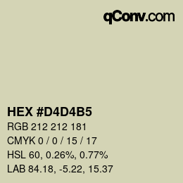 Color code: HEX #D4D4B5 | qconv.com