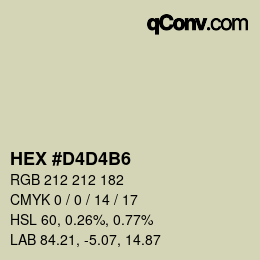 Color code: HEX #D4D4B6 | qconv.com
